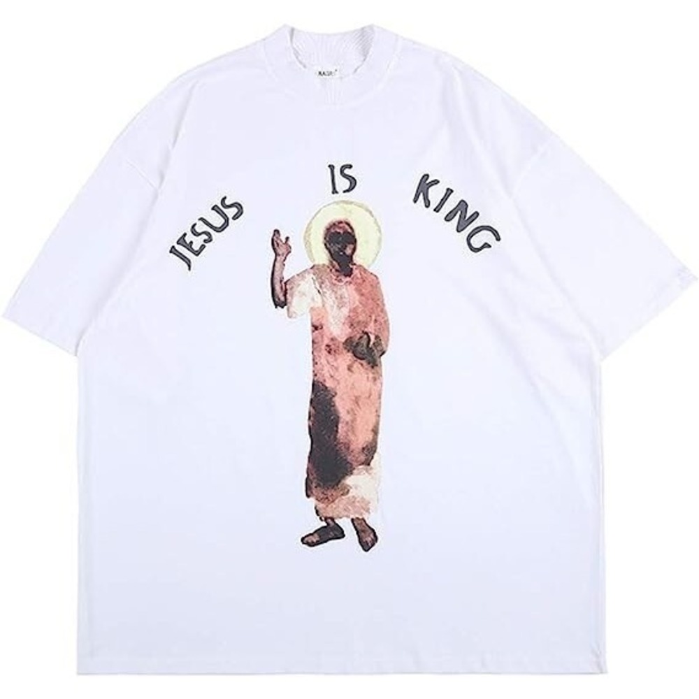 KANYE WEST T-SHIRT JESUS IS KING SUNDAY SERVICE High‎ Neck Hip Hop - Small